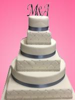wedding cake patterned 5 tier